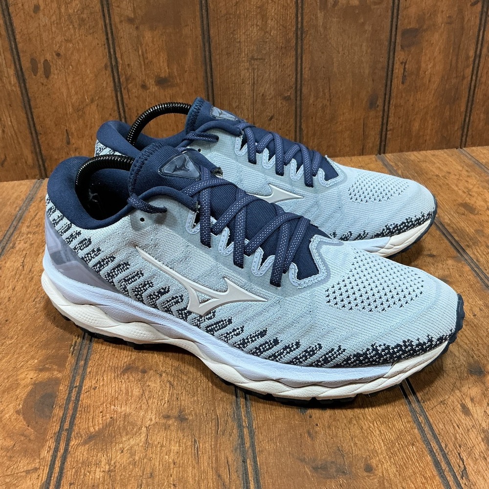Mizuno Womens Wave Sky 4 Waveknit Blue Performance Sneakers 10.5 US 411222 5757